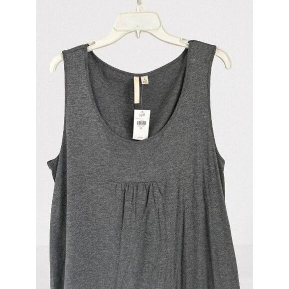 NEW! J. Jill PIMA Cotton Dress Gray A-Line Sleeveless Pitched Fronts Crewneck Si - Picture 2 of 9